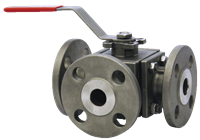 Series WE34 3-Way Flanged Stainless Steel Ball Valve